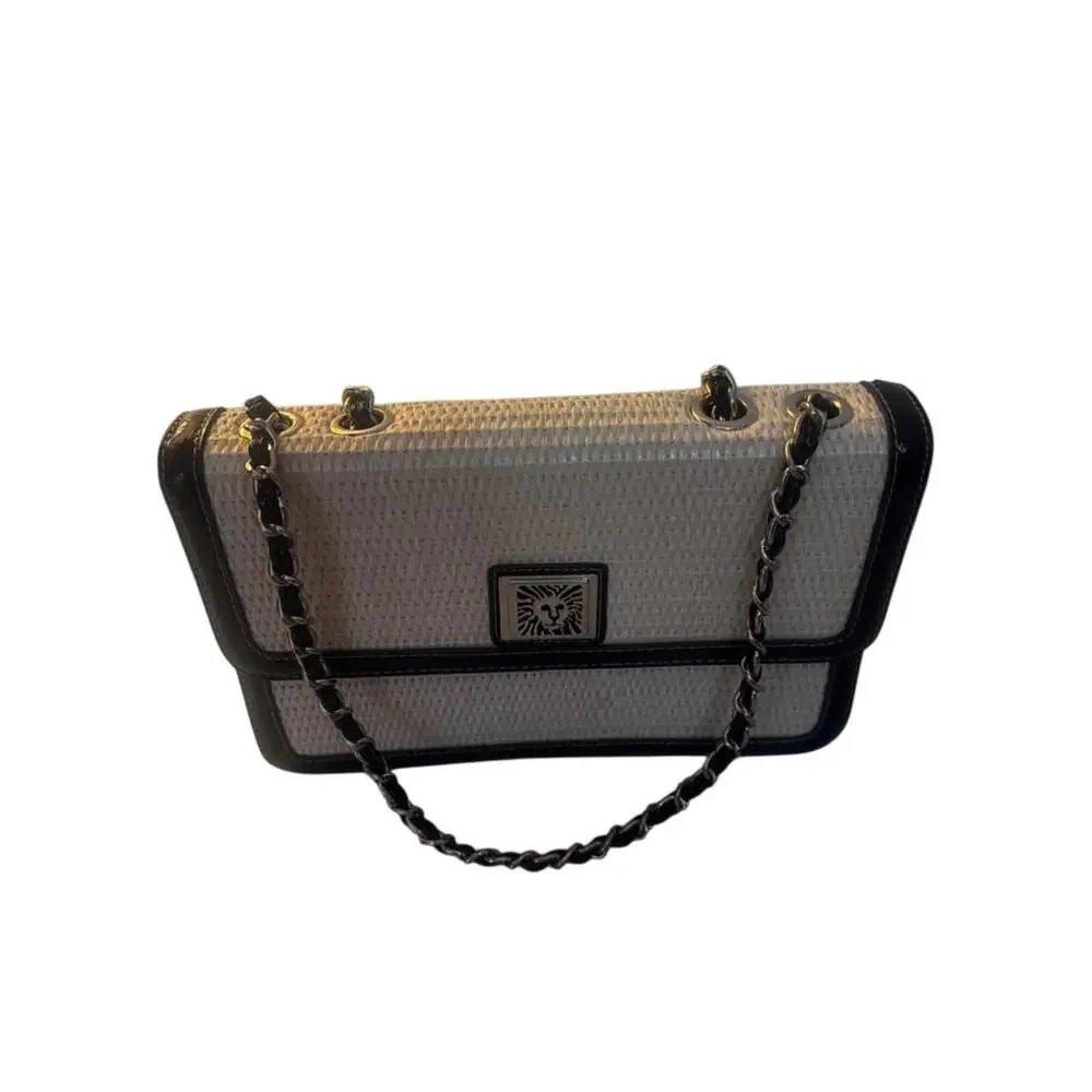 Womens Anne Klein Woven Straw Shoulder Purse